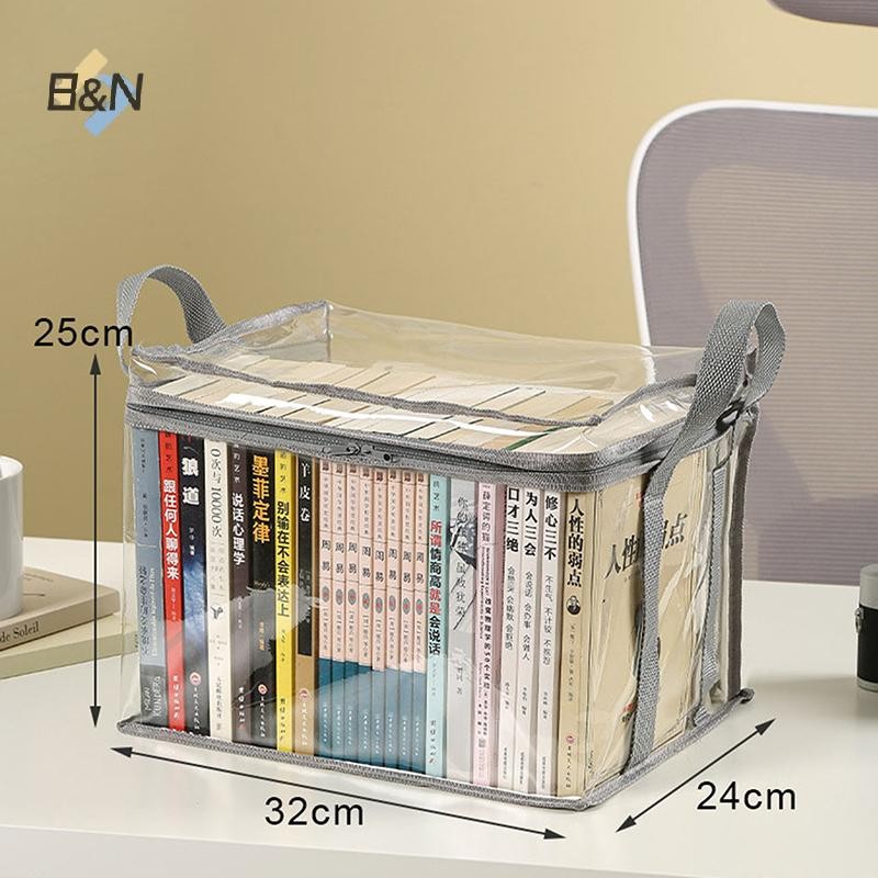 Túi đựng sách B & N Hộp đựng bộ sưu tập trong suốt Hộp đựng có thể xếp chồng lên nhau có tay cầm Hộp đựng chống bụi Túi có thể gập lại.