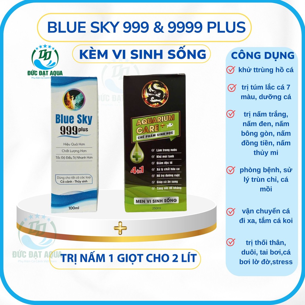 blue sky plus 999 & 9999 10ml, 50ml. 100ml Tặng 1 chai Vi Sinh Aquarium Care 50ml, 100ml, 250ml 8