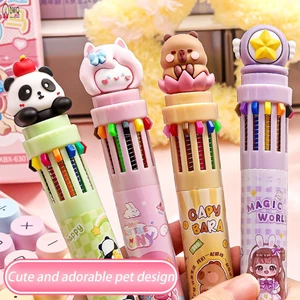 Bút bi 10 màu hoạt hình với trải nghiệm viết mượt mà Bút đa năng và vui nhộn cho sinh nhật và tiệc trẻ em