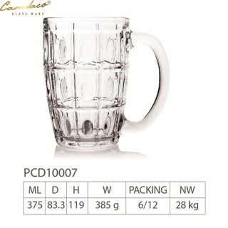 Bộ 12 Ly Thủy Tinh Uống Bia Có Quai PCD10007 375ML – Cẩm Đạt - Trường An VN
