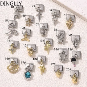 Son môi dạng giọt nước hình ngôi sao bằng thép không gỉ Ý Mô-đun lắp ráp tháo vòng tay Phụ kiện trang sức DIY