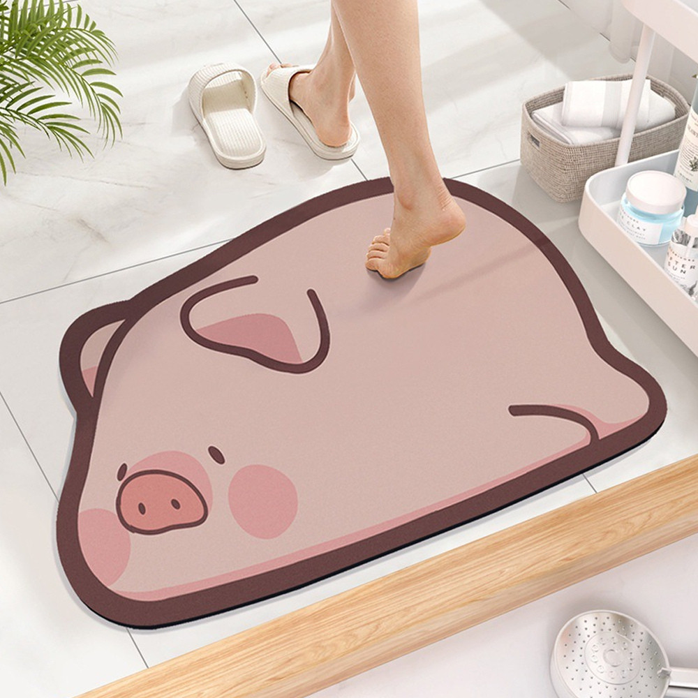 Thảm nhà tắm hút nước siêu thấm hút DINO, thảm chùi chân, trang trí hình thú cưng dễ thương