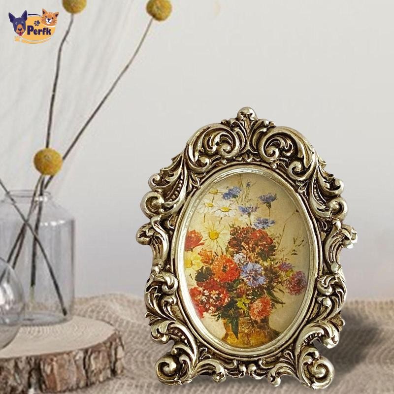 Khung Ảnh Retro Để Bàn Khung Ảnh Treo Tường Trang Trí Phòng Ngủ Đám Cưới, Vàng, Khung Ngoài 10cmx12cm