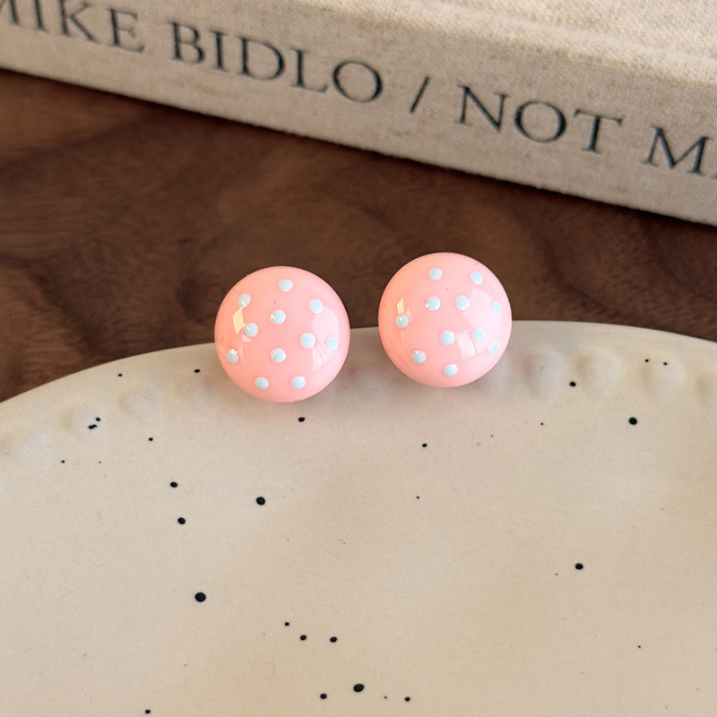 Macaron Nhiều Màu Sắc Kẹo Nấm Bóng Bông Tai Nhỏ Giọt Glaze Bông Tai