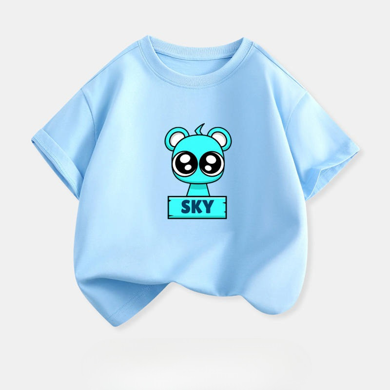 2025 Sprunki Trẻ Em Tay Ngắn Hoạt Hình In Hình Áo Thun Âm Nhạc Lấy Cảm Hứng Từ Mùa Hè Playwear Trang Phục