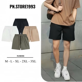 Quần Short Kaki Dù PN.STORE 1993 dáng Trên Gối Bản Nâng Cấp đường May Menswear Nam Kem Nhung