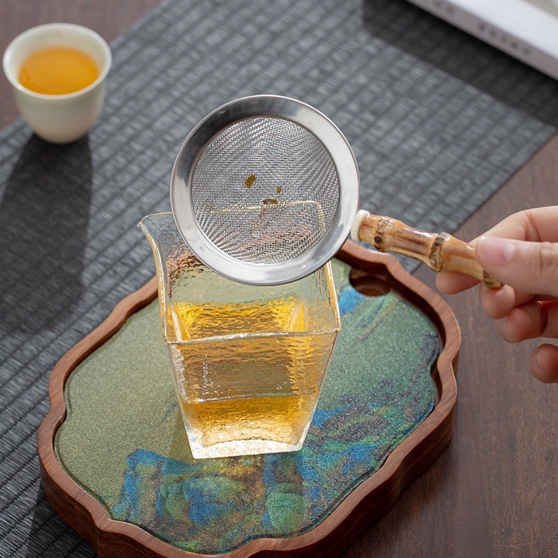 Lọc Trà, Lược Trà Cán Tre, Rây Lọc Bột Matcha Bằng Inox 304 Lưới Lọc Siêu Mịn Và Bền Chắc