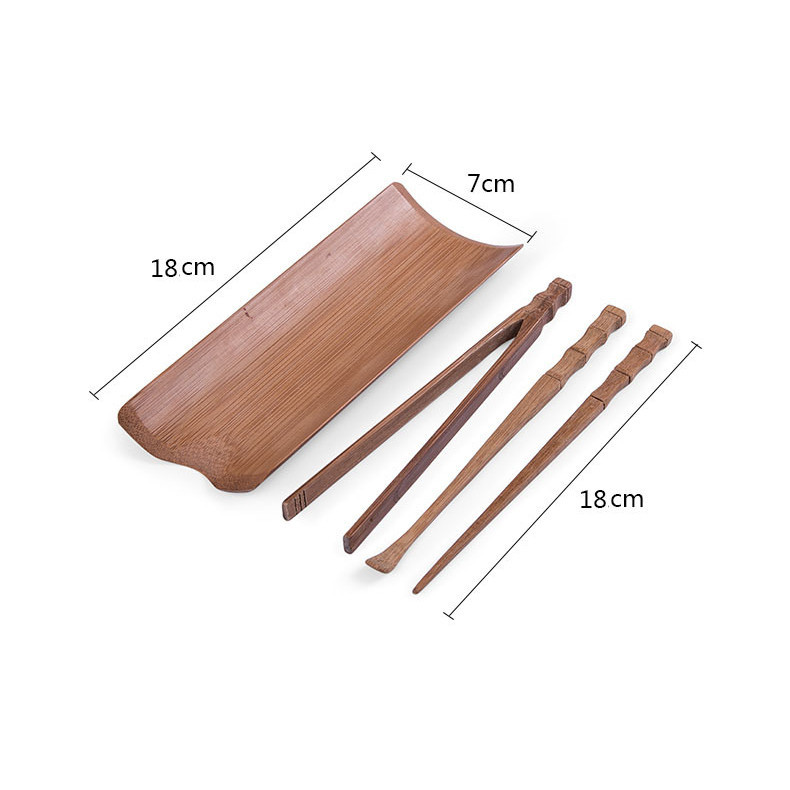 Bộ Dụng Cụ Pha Trà Đạo / Bộ cung nhãn Bằng Tre Già