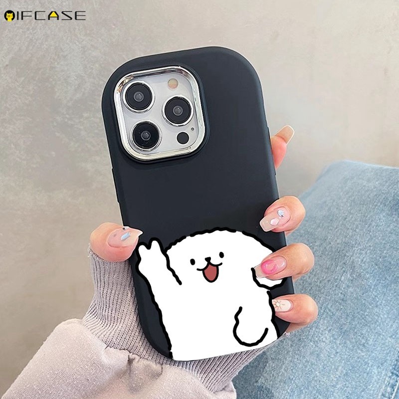 Dành Cho Xiaomi 14 13 13T 12 12T 12S Mi 11 Pro Lite 12X Ốp Điện Thoại ins Dây Dễ Thương Chó Con Chó Con Màu Trắng Nâu Tròn Mạ Mờ Hoạt Hình Mờ Đơn Giản Vỏ Silicon Mềm Vỏ Ốp Lưng