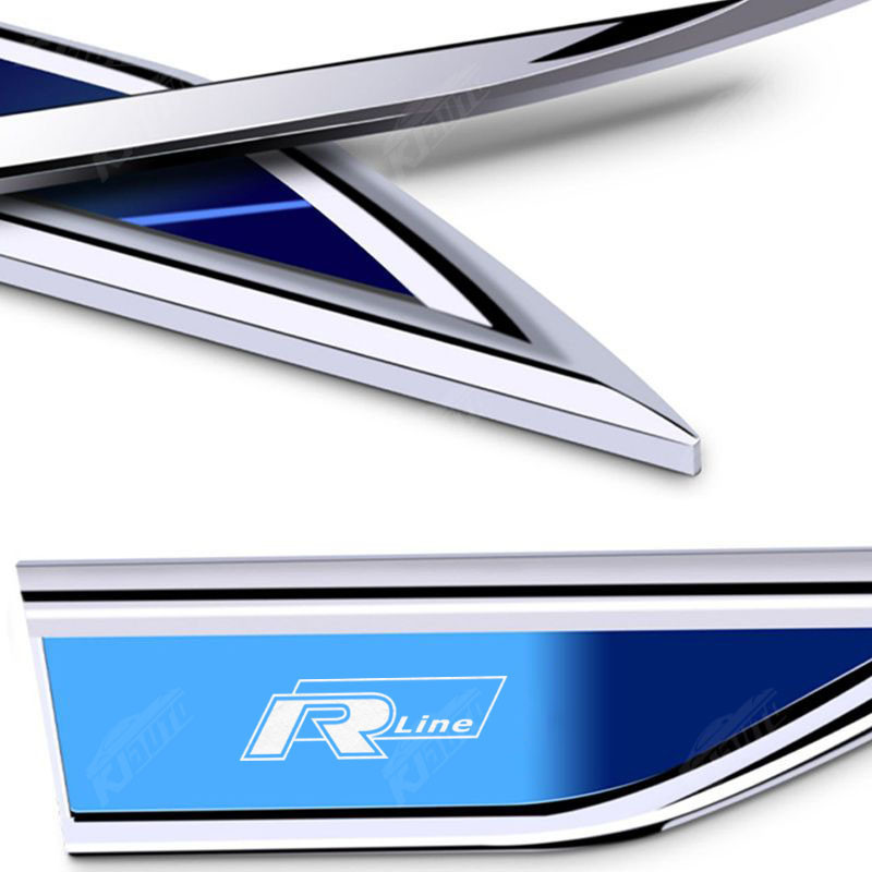 Volkswagen Rline Kim Loại Fender Bên Nhãn Dán Huy Hiệu Chống Trầy Xước Chống Mài Mòn Bảo Vệ Cửa Xe Thể Thao Sửa Đổi Phụ Kiện Trang Trí