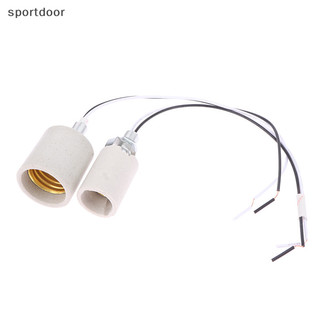 [Sportoutdoor] Giá đỡ đèn vít bằng gốm E14 / E27 Bộ chuyển đổi chịu nhiệt Đèn LED Sử dụng tại nhà Ổ cắm tròn cho đế bóng đèn có cáp [ra]