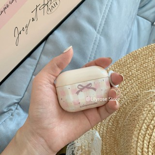 Ốp Lưng Cho AirPods 1 2 3 AirPods Pro2 IMD TPU Sang Trọng Vỏ AirPods Phong Cách Hàn Quốc Nơ Màu Hồng