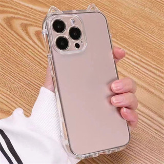 Tai Mèo Transparente TPU Mềm Chống Sốc Ốp lưng iPhone 15 14 13 12 11 Pro Max Plus X XS Max XR 7 8 Plus Ốp Lưng Trong Suốt