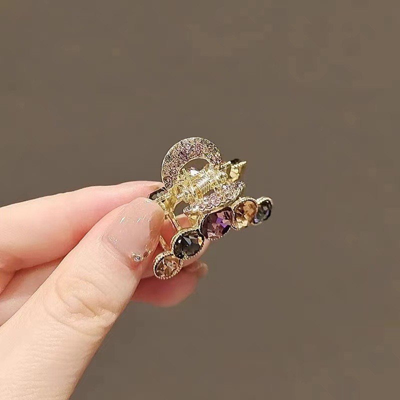 Mauropoli [Sẵn Sàng] Phong Cách Mới Obsidian Pha Lê Cá Mập Kẹp Tóc Nữ Xoắn Bím Đầu Cao Cấp Phụ Kiện Mũ Đội Đầu