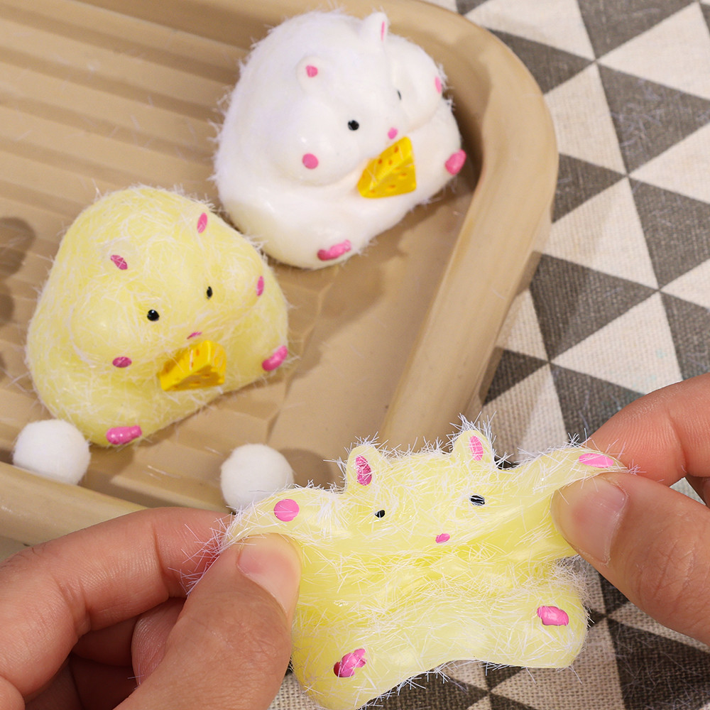 Đồ chơi Mochi Hamster Squishy dễ thương - TPR mềm mờ - Đồ chơi bóp ghim giảm căng thẳng - Dành cho trẻ em và người lớn - Đồ chơi Fidget giải nén hoạt hình