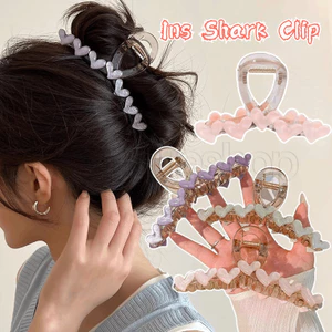 Kẹp cá mập hình trái tim Ins - Kẹp tóc cho bé gái - Mũ - Tươi, Ngọt ngào - Vuốt tóc trong suốt màu sắc - Phụ kiện tóc trang điểm cho nữ - để hẹn hò, tiệc tùng
