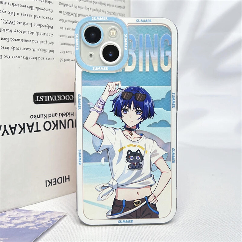 Genshin Impact Ganyu Wanderer Furina Yae Miko Ốp Điện Thoại Tương Thích Cho iPhone 11 12 13 14 15 Pro Max 14 15 Plus Vỏ Hoạt Hình Mắt Thiên Thần TPU Chống Rơi Vỏ Mềm Chống Sốc