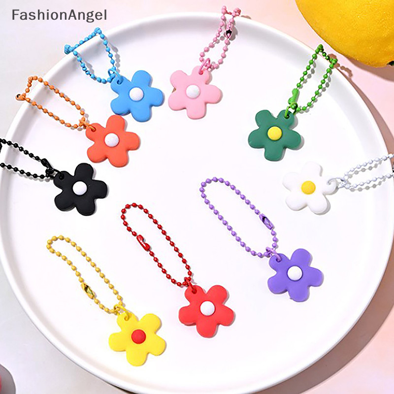 Fashionangel Móc Khóa Hoa Nhỏ Màu Móc Khóa Mặt Dây Chuyền Túi Màu Hồng Mặt Dây Chuyền Dành Cho Nữ Ins Phong Cách Hàn Quốc Dây Xích Hoạt Hình Móc Chìa Khóa TH