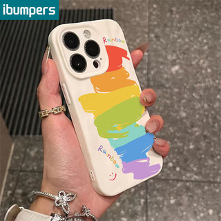 ibumpers Ốp lưng Iphone hàn quốc đơn giản cầu vồng họa tiết nhám Ốp điện thoại mỏng silicone mềm chống sốc cho iphone 15 14 12 13 11 pro max ip 7 8 plus iphon x xs xr xs max