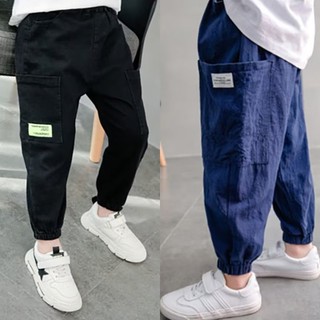 (1-15Y) Quần Bé Trai Mới Cotton Và Vải Lanh Thời Trang Trẻ Em Quần Thể Thao Thường Ngày Có Gói