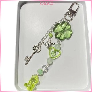 Calico Sang Trọng Nơ Dây Điện Thoại Dễ Thương Bốn Lá Cỏ Ba Lá Điện Thoại Mặt Dây Chuyền Móc Khóa Trang Trí