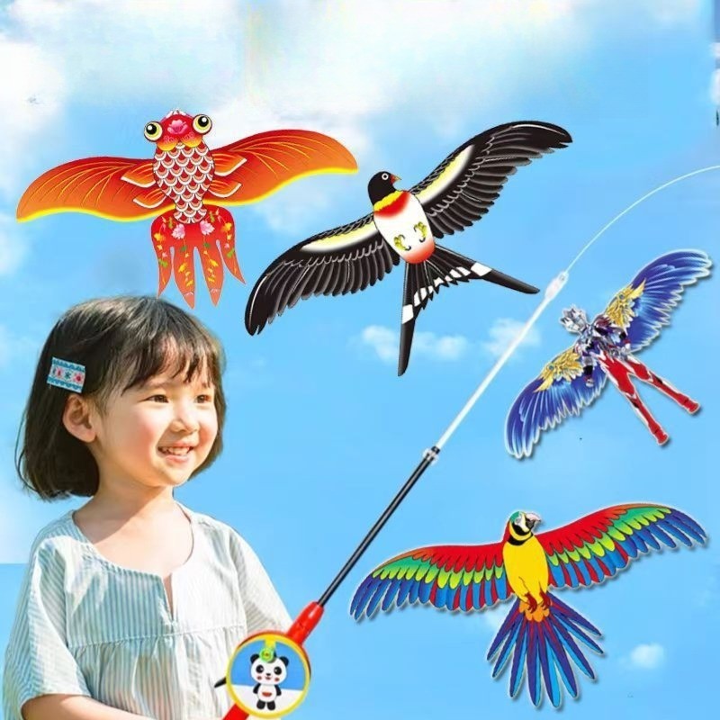 Cần Câu Diều, Phim Hoạt Hình Diều Năng Động Cho Trẻ Em, Đồ Chơi Mini Bằng Nhựa Vẹt Đại Bàng Nuốt Diều