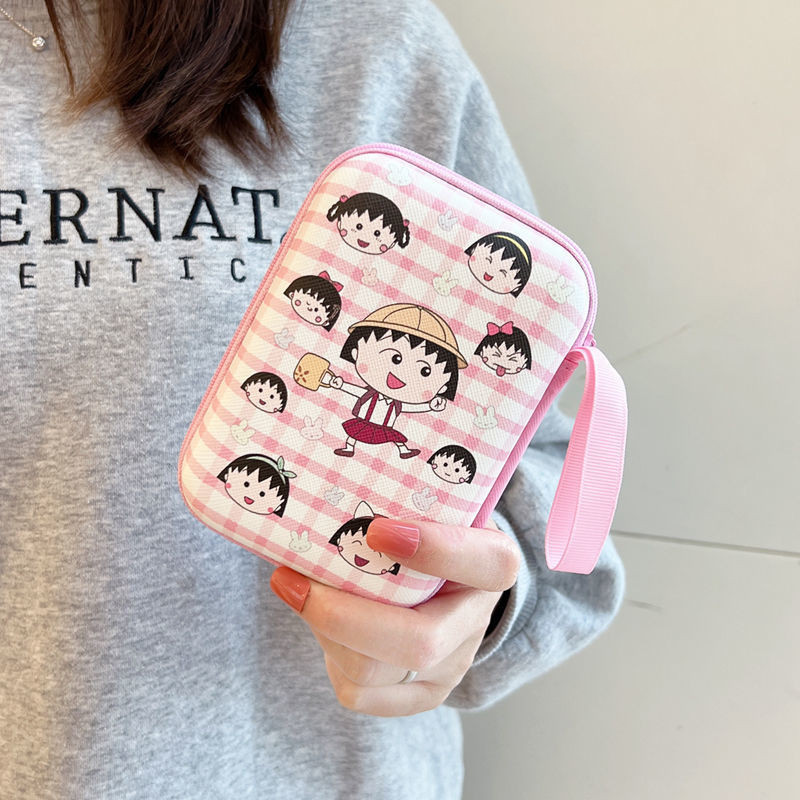 Túi đựng tiện ích sạc Chibi Maruko|Túi ngân hàng điện|Túi du lịch tiện ích có dây thun