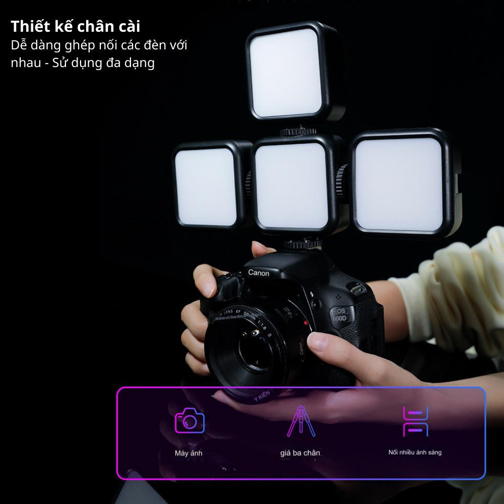 Đèn Led Mini di động, đèn mờ thêm siêu sáng, hỗ trợ chiếu sáng quay ...