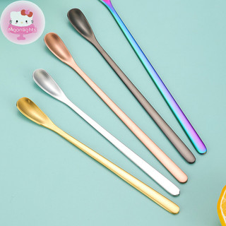 Moonlights Thép Không Gỉ Thìa Cà Phê Kem Món Tráng Miệng Trà Khuấy Thìa Cho Dã Ngoại Phụ Kiện Nhà Bếp Thanh Dụng Cụ Tay Cầm Dài Thìa EN