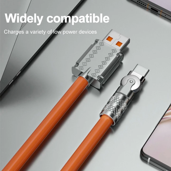180 Xoay 6A Cáp 120W Trò Chơi Sạc Siêu Nhanh Loại C Cáp Sạc Nhanh Trò Chơi Di Động Sạc USB Type-C Cáp Silica Lỏng Gel Cho IPhone Samsung – 4