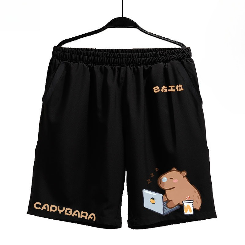 Bộ sưu tập biểu tượng cảm xúc Capybara Quần khô nhanh cho bé trai Quần short trẻ em với thiết kế hoạt hình dễ thương