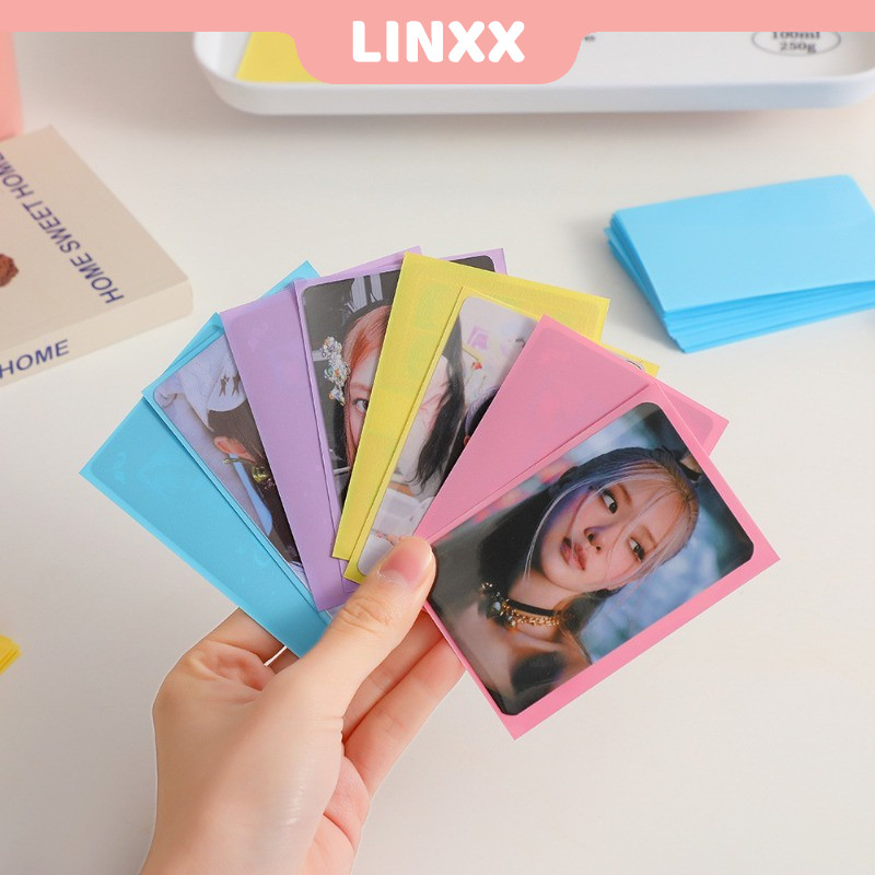 Linxx 50 Chiếc 61 * 91mm Dopamine Màu Photocard Tay Bảo Vệ Phim Trong Suốt Mờ Đóng Gói Photocards Túi Đựng Thẻ