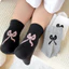 2 Đôi Tất Cotton Thêu Nơ Y2K - Tất Ống Giữa - Tất Bắp Chân Học Sinh Phong Cách Miumiu - Tất Dài Cho Bé Gái Mùa Hè - Ngọt Ngào, Hàn Quốc - Mềm Mại, Mỏng, Thoáng Khí