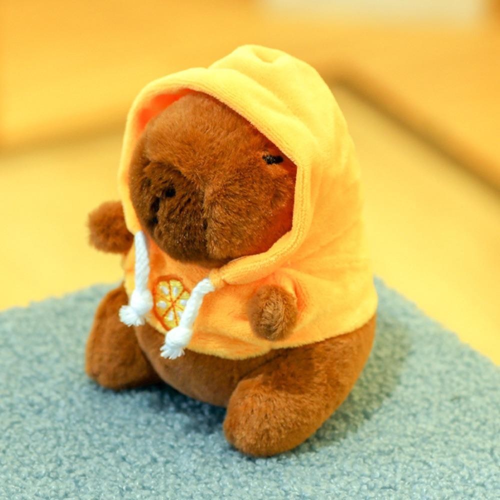 Đồ chơi sang trọng CHEESELY, Capybara với đôi cánh Búp bê mô phỏng, Áo Hoodie mềm Kích thước nhỏ Thú nhồi bông Mặt dây chuyền sang trọng cho quà tặng trẻ em
