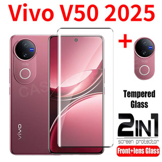 Dành Cho Vivo V60 2025 Bảo Vệ Màn Hình Cho Vivo V50 Pro V50Pro V60 4G 5G Full Cover Mặt Trước Mặt Sau Bảo Vệ Ống Kính Cường Lực Phim