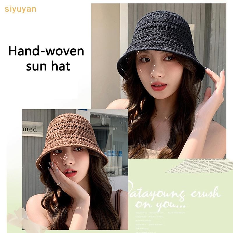 Siyuyan Mùa Hè Mới Rỗng Dệt Kim Chống Nắng Và Che Nắng Mũ Dành Cho Nữ Giải Trí Đa Năng Nhỏ Tươi Thời Trang Mũ Nồi VN