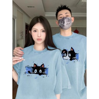 HIIXIIVI Mới Phong Cách Hàn Quốc Thời Trang Nữ Quần Áo Rời Cặp Đôi Áo Thun Cotton Tay Ngắn Oversize Tee Nhân Quả Người Phụ Nữ Cổ Tròn Áo
