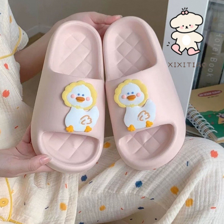 Xixitiao Dép Đế Mềm Nhà Vịt Dễ Thương Mùa Hè Nam Nữ Trong Nhà Chống Trơn Trượt