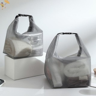[Gou] Túi đựng đồ di động Loại khóa du lịch đơn giản Túi mua sắm Túi đựng mỹ phẩm chống nước Dung tích lớn Túi xách lưới trong suốt VN