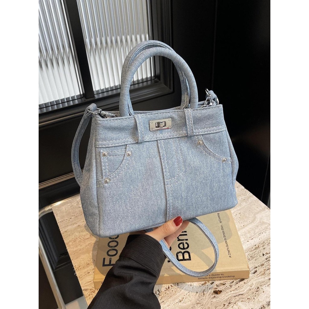 Du lịch thiết yếu!Túi đeo vai di động Denim thời trang Túi đeo chéo đa năng thông thường mới