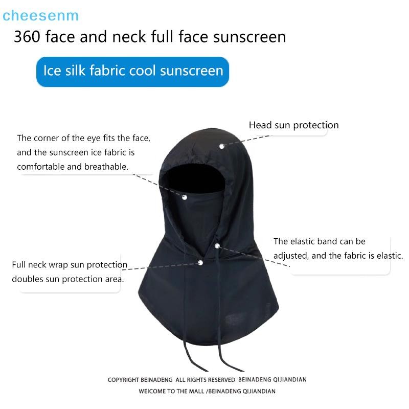 Cheenm 1 Mũ Chống Nắng Ice Silk Bảo Vệ Mặt Thoáng Mát Thở Mũ Chống Tia Cực tím Có Khăn Cho Nữ Đi Xe Đạp Ngoài Trời Mũ Chống Nắng VN