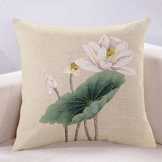 Gối đệm sofa phong cách Trung Hoa màu be, tựa lưng giường Zen, có lõi