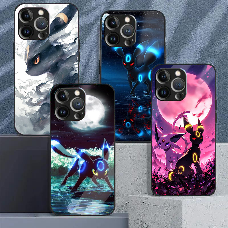 Ốp Điện Thoại Kính Cường Lực Pokemon Umbreon 03 Cho IPhone 16 15 14 13 12 11 Pro XS Max Plus Mini X XR 8 7 6s SE2 / 3