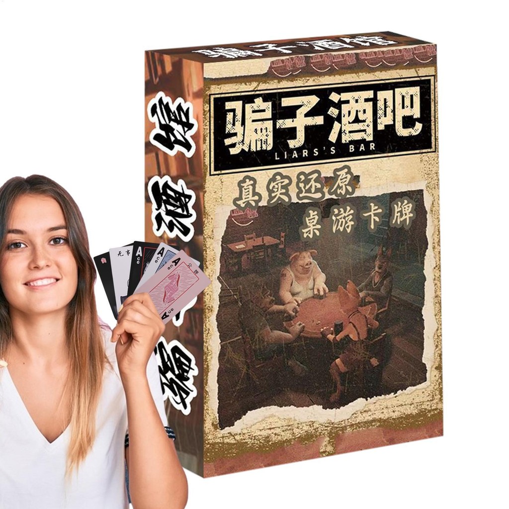 Liar 's Bar Liar Quán rượu Vật lý Prop Board Thẻ trò chơi Nhiều người chơi Trò chơi tiệc thông thường wipqsvn