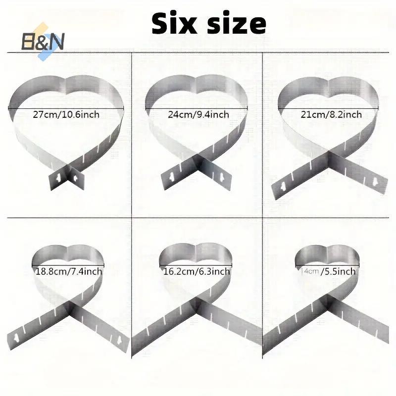 Khuôn Làm Bánh B & N Hình Trái Tim Thép Không Gỉ Có Thể Điều Chỉnh Có Thể Thu Vào Mousse Nhẫn Trái Tim Khuôn Socola Phụ Kiện Làm Bánh (7,8-15.7inch).