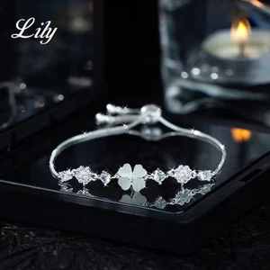 Vòng tay cỏ bốn lá may mắn thời trang S925 Vòng tay nữ hoa phù hợp