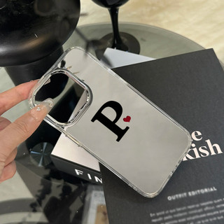 Ốp điện thoại bảng chữ cái "P" "K" cho iPhone 16 / 15 / 14 / 13 / 12 / 11 / PRO MAX / MINI / PLUS / X / XR vỏ bảo vệ lỗ lớn chống rơi và chống sốc