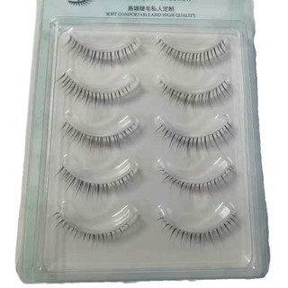 Gói 5 cặp lông mi giả mỏng trong suốt, lông mi tự nhiên