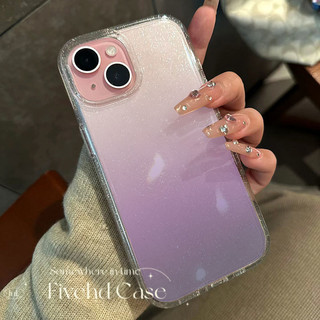 Ins Hàn Quốc Đơn Giản Chuyển Màu Tím Bling Sang Trọng Cao Cấp Vỏ Cho iPhone 11 16 16E 15 14 13 12 Pro Xs Max XR X 7 8 Plus SE Ốp Lưng TPU Mềm HD Trong Suốt Vỏ Điện Thoại Bảo Vệ Mặt Sau