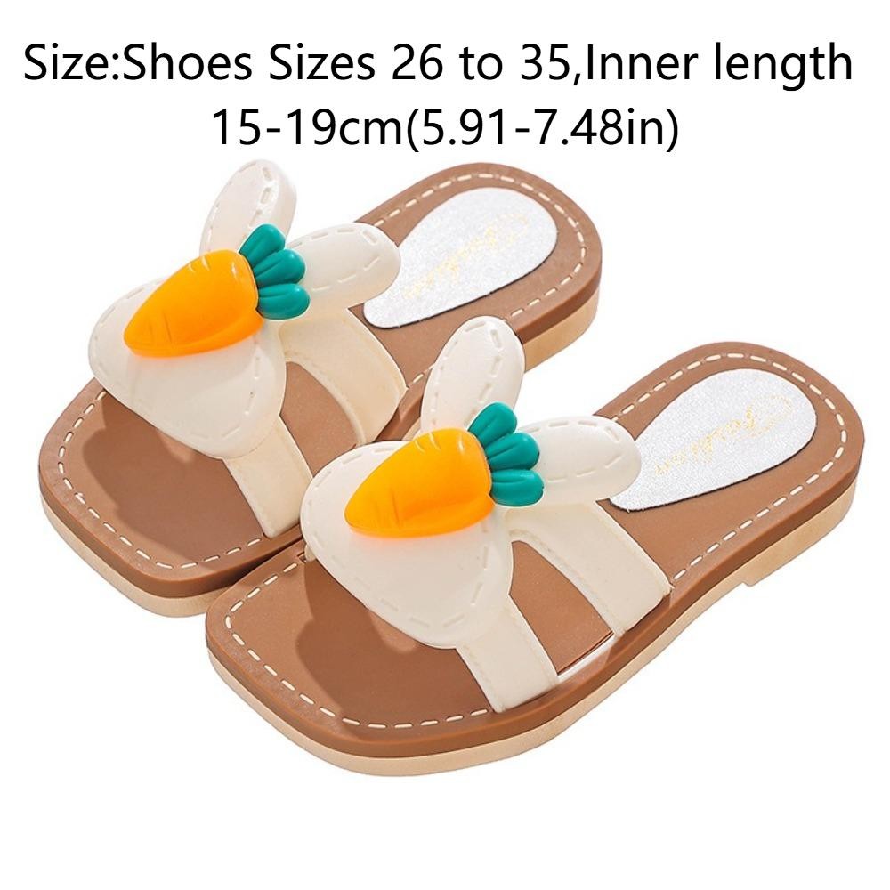 HOBBYIN 1 Dép Trẻ Em, Dép Mở Ngón Chân Chống Trơn Trượt Cho Bé, Thỏ Dễ Thương Cà Rốt Đế Mềm Giày Trẻ Em Bé Gái